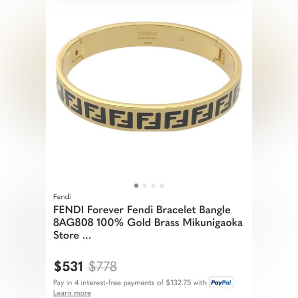 Solid & Sturdy Gold toned Designer inspired Bracelet - Picture 2 of 7